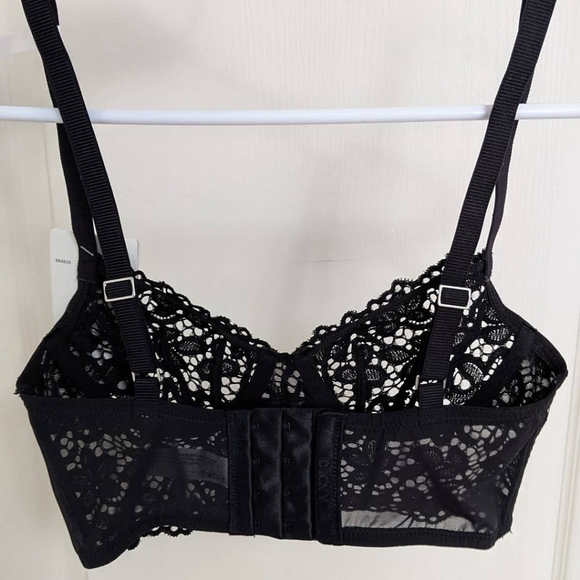 SOLD DKNY black lace bustier top - Picture 3 of 3
